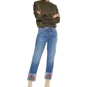 Amazing high rise embroidered jeans new with tags
